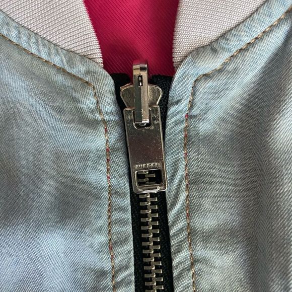 Diesel De Bruce Womens Bomber Jacket Reversible Coat Pink - Picture 13 of 15